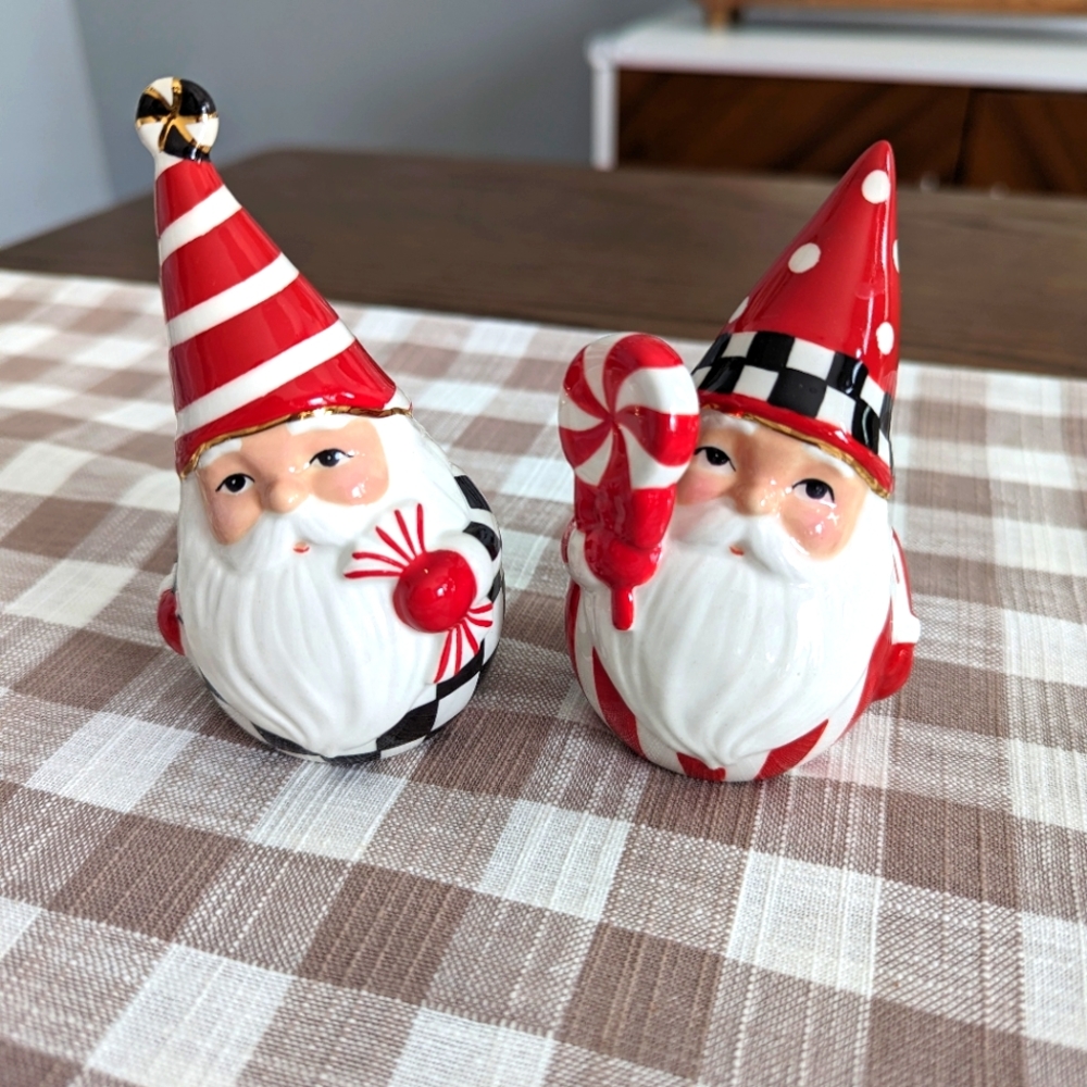 MacKenzie-Childs Peppermint Salt and Pepper  Set